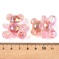 Прозрачные акриловые европейские бусины градиентного цвета OACR-P024-01-02