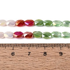 Stränge aus galvanisierter Jade-Imitation und undurchsichtigen sowie transparenten Glasperlen&nbsp;EGLA-Q135-4x6MM-01F