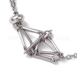 Устойчивый к потускнению регулируемый плетеный 201 нержавеющая сталь макраме сумка кабель цепь слайдер браслет изготовление BJEW-JB10284-01