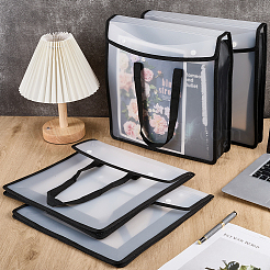 Durchscheinende Tragetaschen aus PP zur Aufbewahrung von Büchern mit Griffen aus Polyester&nbsp;ABAG-WH0039-68A