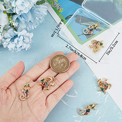 6 шт. 2 подвески из латуни с микропаве из кубического циркония в стиле стойки&nbsp;KK-BBC0011-02