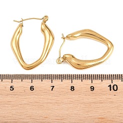 Pendientes de aro de acero inoxidable 304 con pepitas huecas&nbsp;EJEW-P345-05G