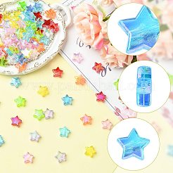 90шт 9 цвета экологически чистые прозрачные акриловые бусины TACR-FS0001-63