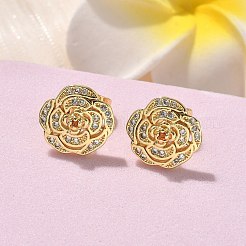 Серьги-гвоздики из циркония&nbsp;EJEW-D305-19G