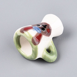 Украшение для кружки в виде кролика из фарфора ручной работы PORC-T133-22E