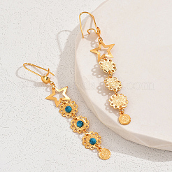 Элегантные серьги-кольца в виде звезды из латуни с цветочной кисточкой WT6371