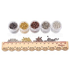 5 boîte de fer d'écartement perles rondes&nbsp;IFIN-X0001-03-B