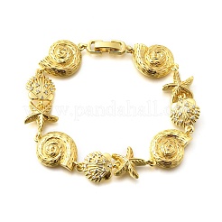 Летние пляжные браслеты-цепочки с микропаве из латуни&nbsp;LS-BJEW-C118-02A-G