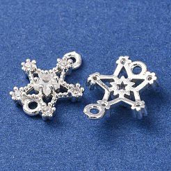 Ciondoli connettore in ottone con pavé di zirconi cubici trasparenti&nbsp;CU-CBAEC99-08S