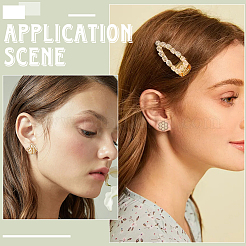 6 пара деревянных сережек-гвоздиков 2 стилей&nbsp;EJEW-SC0001-66