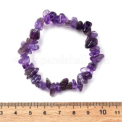 ユニセックスチップナチュラルアメジストビーズストレッチブレスレット  染め  内径：1-3/4~2インチ（4.5~5cm）&nbsp;BJEW-S143-13