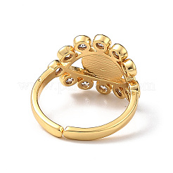 Offener Bunte Malerei-Evil-Eye-Manschettenring mit klarem Zirkonia&nbsp;RJEW-L104-03G-01