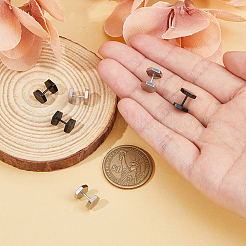 6 шт. 2 цвета пустые шестигранные накладные беруши из нержавеющей стали EJEW-FI0003-31