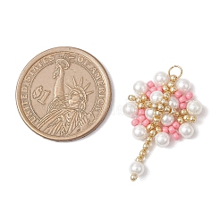 Подвески-цветы из стеклянных бусинок&nbsp;PALLOY-MZ00827-05