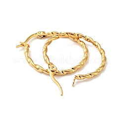 Серьги-кольца из нержавеющей стали 201 с вакуумным покрытием PVD и штифтами из нержавеющей стали 304 для женщин EJEW-D279-03G-01