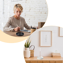 2 шт. 2-х цветные плоские круглые фарфоровые курильницы DJEW-FH0001-27