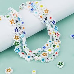 3 нитка 3 нити стеклянных бусин миллефиори ручной работы LAMP-OC0001-50A