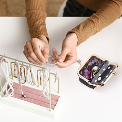 Портативный мини-органайзер для хранения ювелирных изделий из искусственной кожи DIY-WH0589-94KCG-02