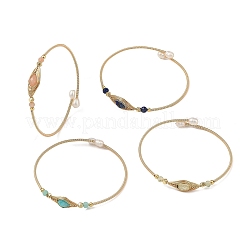 Bracelet jonc ouvert en laiton&nbsp;BJEW-JB14303