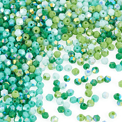 4 brin de perles de verre opaque plaquées couleur AB&nbsp;GLAA-TADJ0001-20A