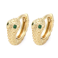 Латунные кубических серьги циркония обруч EJEW-Q014-35G