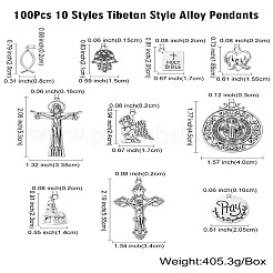 100шт 10 стиля подвески из сплава в тибетском стиле&nbsp;TIBEP-CJ0003-52