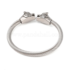 Brazaletes abiertos vikingos de acero inoxidable 304 para hombre&nbsp;BJEW-U001-06A-AS