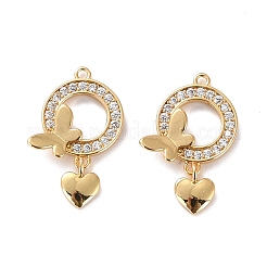 Латунные микро проложить кубического циркония подвески ZIRC-P092-015G-RS