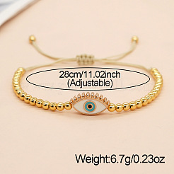 Браслет из круглых латунных бусин&nbsp;QD3102