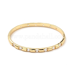 Прозрачный кубический цирконий шарнирный браслет для женщин BJEW-G643-02G