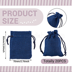 20 Stück rechteckige Beutel aus Polyester-Imitat-Sackleinen mit Kordelzug&nbsp;ABAG-TA0001-95C