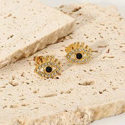 Pendientes vintage de acero inoxidable 304 con diseño de mal de ojo&nbsp;GK8780