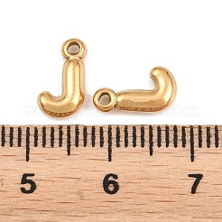 304ステンレスペンダント  文字チャーム  イオンプレーティング（ip）  文字J  9.5~10x2.5~9x2.5mm  穴：1.2mm&nbsp;STAS-S186-12J-G01
