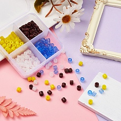 4 цвет непрозрачные и имитация нефрита и прозрачные стеклянные бусины SEED-YW0001-41