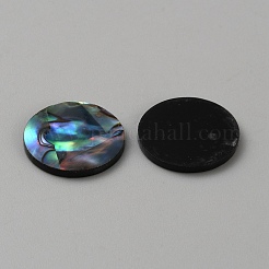 天然アワビシェル/パウアシェルカボション  アクリルと  フラットラウンド  14x1.2mm&nbsp;SHEL-WH0008-04D