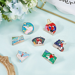7 шт. 7 стиля броши из сплава и эмали в спортивной тематике JEWB-SC0001-69