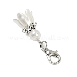 Цветочные украшения из АБС-пластика с жемчугом HJEW-JM03134