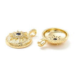 Подвески из латуни с микропаве из прозрачного и морского синего циркония&nbsp;KK-D073-13G