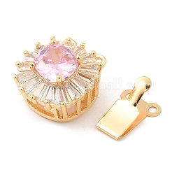 Латунные застежки из прозрачного кубического циркония с микропаве&nbsp;LS-KK-E052-01A-G02
