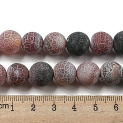 天然石風化瑪瑙ビーズ連売り  ラウンド  染め＆加熱  ロージーブラウン  12mm  穴：1.6mm  約31個/連  14.76''（37.5センチメートル）&nbsp;G-P538-A01-01