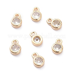 Подвески из латуни с прозрачным кубическим цирконием ZIRC-K086-23LG