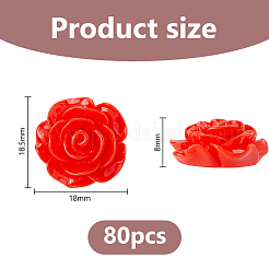 80pcs cabochons en résine opaque&nbsp;RESI-DC0001-61A
