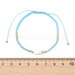 Geflochtene Armbänder aus Natursteinen und Glasperlen&nbsp;BJEW-JB13887