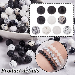 180 Stück 10 Stile natürliche und synthetische gemischte Edelsteinperlen&nbsp;G-PH0002-25