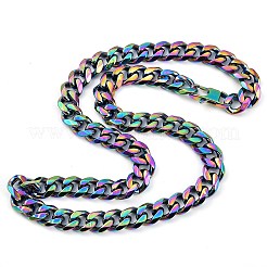 Ионное покрытие (ip) 304 нержавеющая сталь кубинские звенья цепи ожерелья для мужчин NJEW-B116-06RC