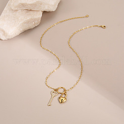 Colliers pendentifs en acier inoxydable 304 avec strass et cristal pour la Saint-Valentin&nbsp;WGE27DF-01