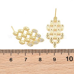 Boucles d'oreilles en laiton avec zircone cubique de micro pave&nbsp;PR-CBACDF6-03G