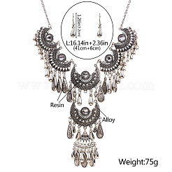 Ожерелья и серьги-подвески из акрилового сплава с каплевидной кисточкой&nbsp;FS-WGAE9A5-02