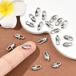 シェグレース 真鍮製ロブスタークラスプ  長持ちメッキ  カドミウムフリー＆ニッケルフリー＆鉛フリー  プラチナメッキ  12.5x6x3mm  穴：1mm&nbsp;XGR0007P-08P