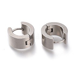 変色しにくい202ステンレススチール製フープピアス  316ステンレスピン付き  リング  ステンレス鋼色  13x7mm  ピン：1mm&nbsp;EJEW-F262-02D-P